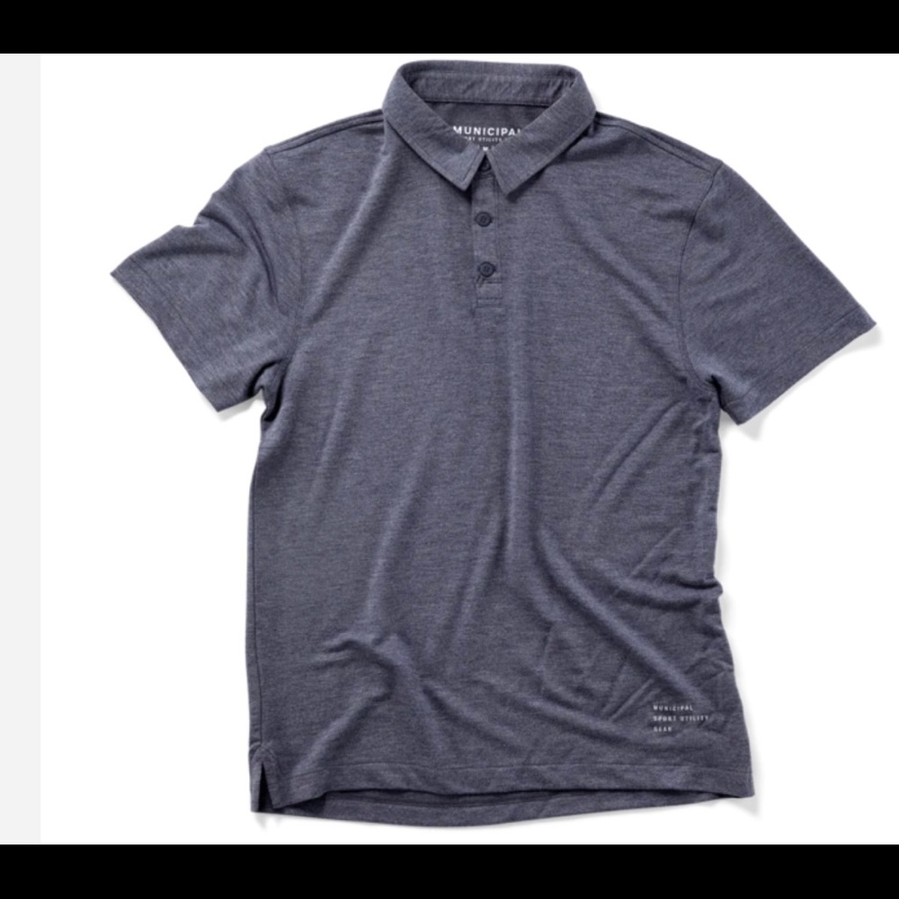 MUNICIPAL Navy/Heather Super Soft Polo size L.